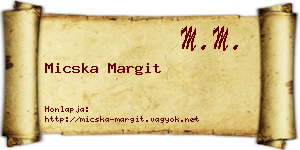 Micska Margit névjegykártya