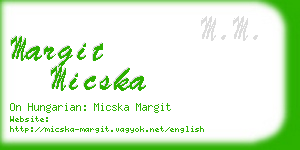 margit micska business card
